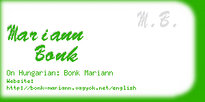 mariann bonk business card